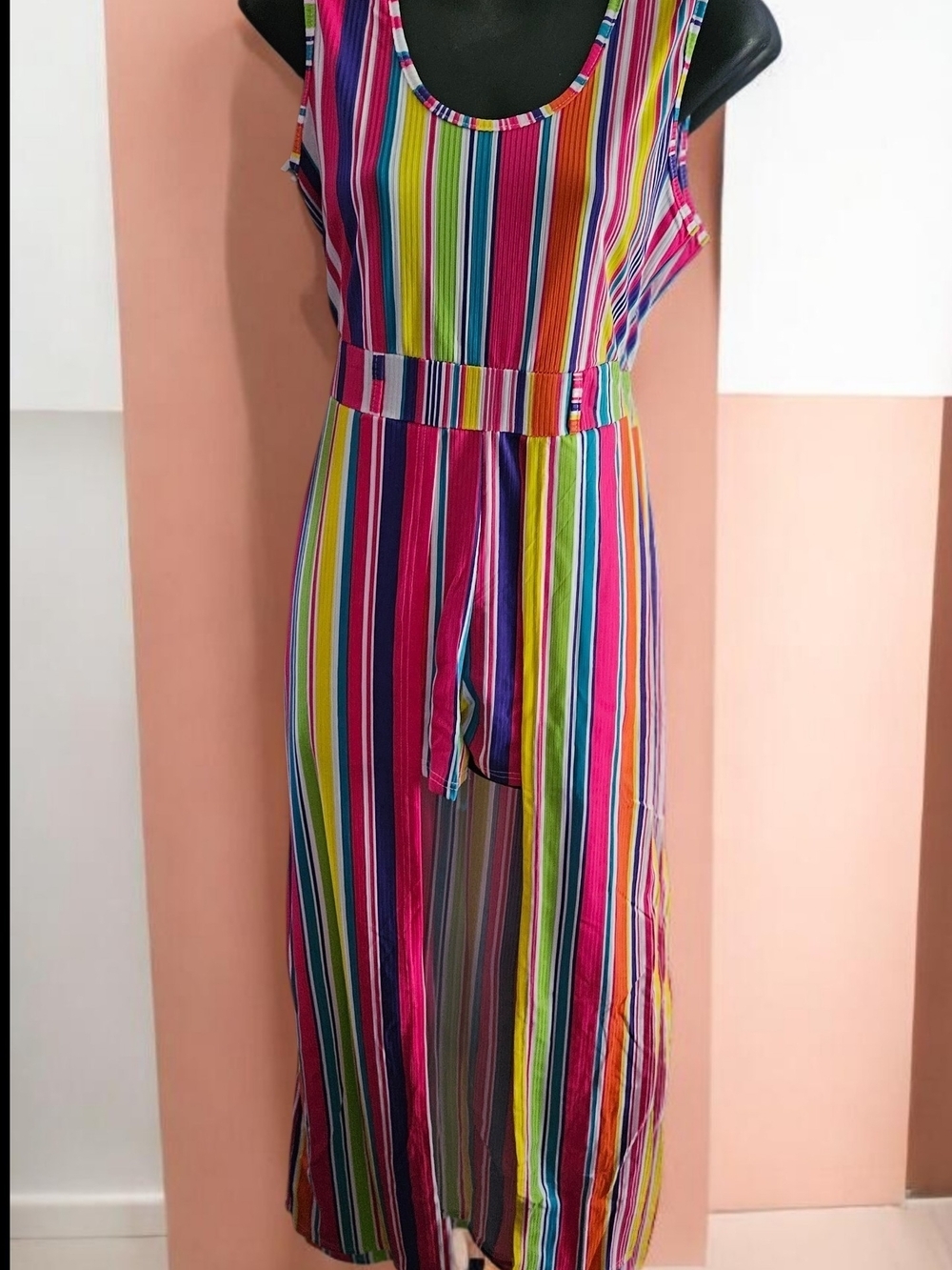 TRUE ROCK Multicolor Striped Sleeveless Jumpsuit